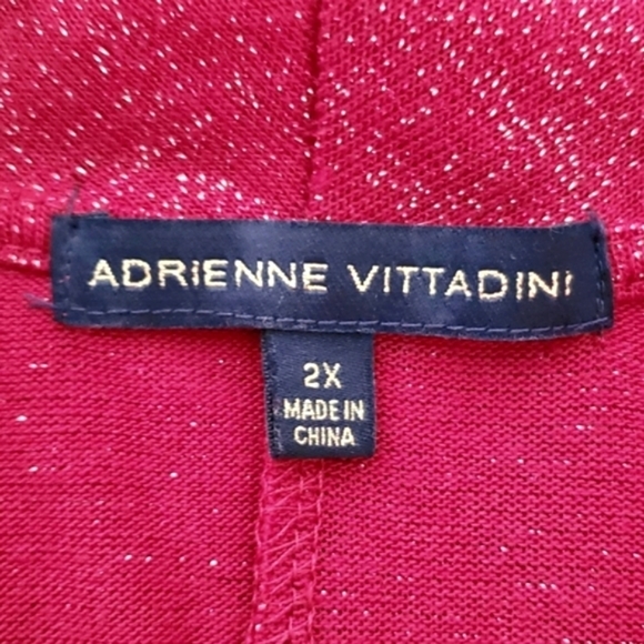 ADRIENNE VITTADINI Red Cowl Metallic Thread Long Sleeve Sweater SIZE: 2X - Picture 11 of 11